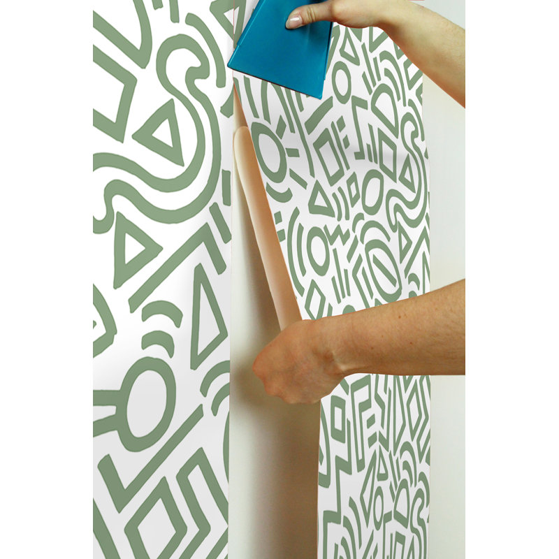 Papier peint adhésif Sage Doodle, Vert