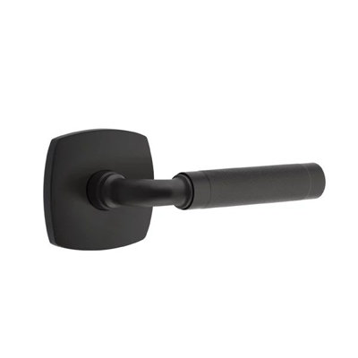 Emtek Select Privacy Interior Mortise w/ Urban Modern Rosette & R-Bar Stem, Knurled Lever