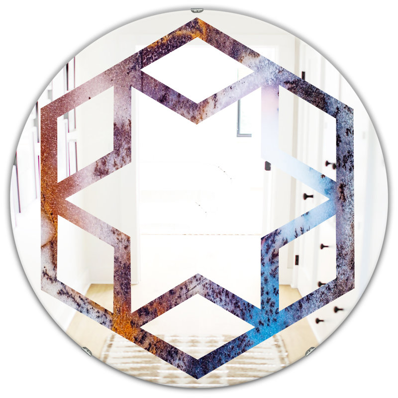 Miroir mural hexagonal étoile geode 3 éclectique, H 24 po x l 24 po