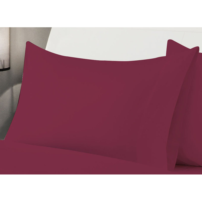 Billie Microfiber Sheet Set, Twin XL, Burgundy