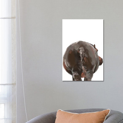 Hippo Butt 1 Piece Wrapped Canvas Wall Art
