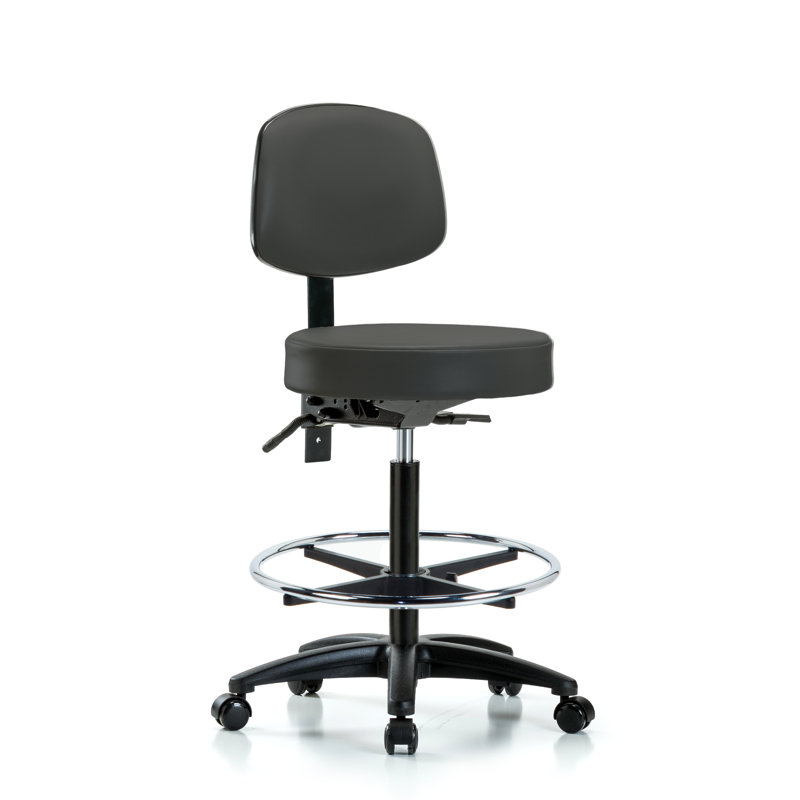 Tabouret de laboratoire Yessenia, Roulettes, Anthracite