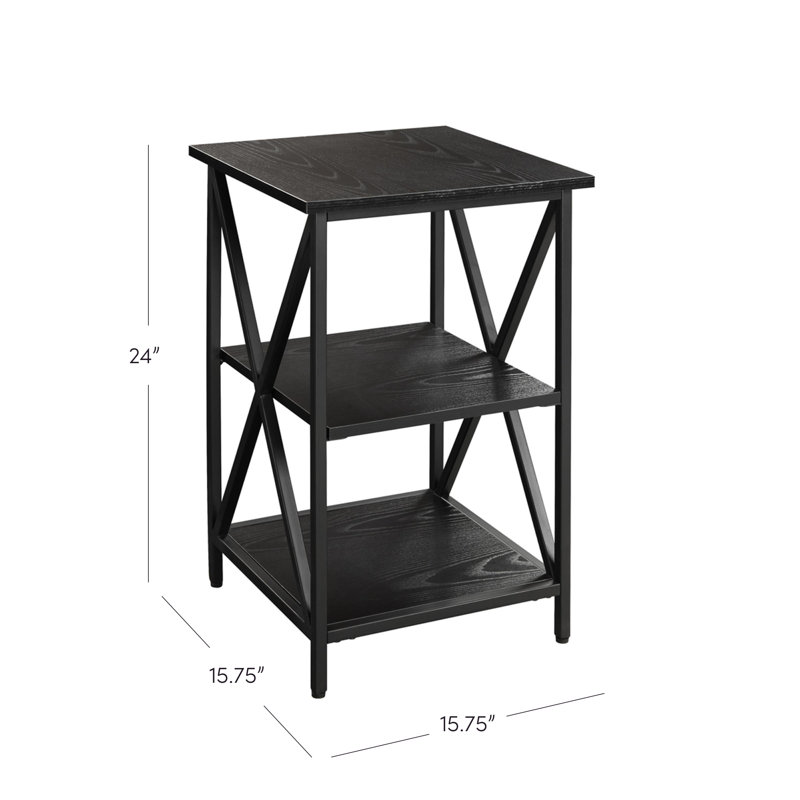 Ariyana End Table, Black/Black