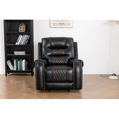 Fauteuil inclinable et berçant en cuir Ilyia