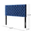 Tête de lit pour grand lit en velours bleu marine, tissu d'ameublement à point losangé, tête de lit réglable et contemporaine en velours, lit, style moderne-130155387
