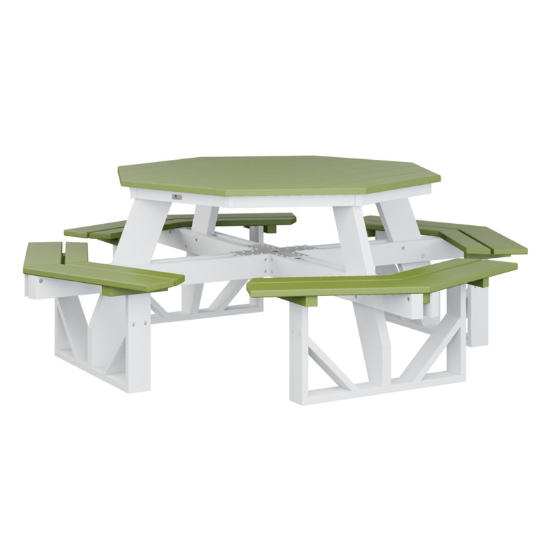 Table de pique-nique Ada , H 29 po x L 85 po x l 85 po, Vert kiwi / blanc