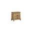 Table de chevet 2 tiroirs avec plateau, placage de grain naturel, poignées décoratives, rangement spacieux, design caché et inspiré, bords arrondis, largeur de 17 po, profondeur de 28 po, bois massif + look et tiroirs, chevet