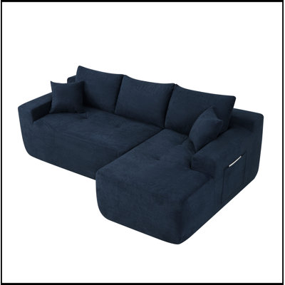 Canapé modulaire rembourré avec méridienne en L et assise profonde