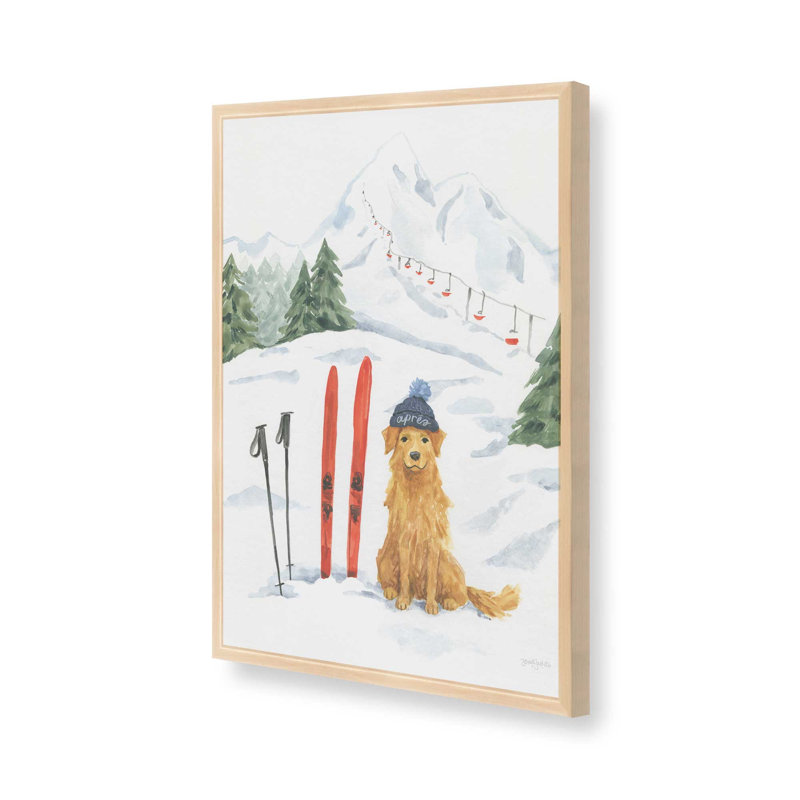 «Apres Ski Dogs» par Jenaya Jackson, reproduction d'art sur toile, Tanné, H 16 po x l 12 po