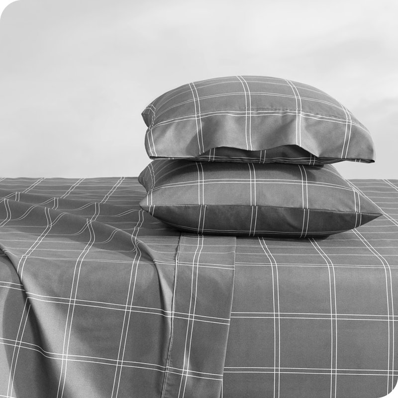 King Size Midnight Grid Microfiber Deep Pocket Sheet Set