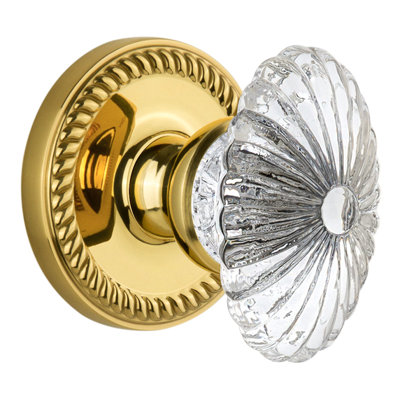 Grandeur Newport Rosette Single Dummy with Burgundy Crystal Door Knob