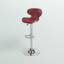 Tabouret de bar contemporain confortable en vinyle à hauteur réglable et dossier mi-haut avec base chromée Claudine-660761077