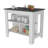 Kitchen Island, Three Shelves, White / Onyx Finish-1296362083