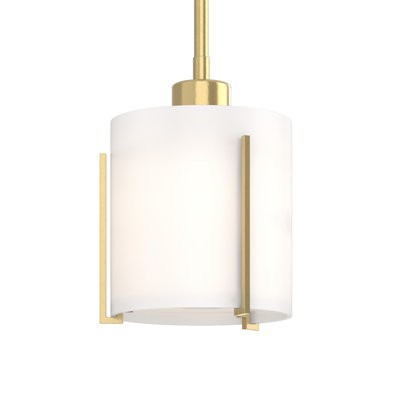 Exos 1 - Light Single Cylinder Pendant with Opal Shade