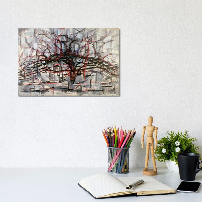 Tree, 1911 by Piet Mondrian - Wrapped Canvas Print, 20.32 cm H x 30.48 cm W, No Frame