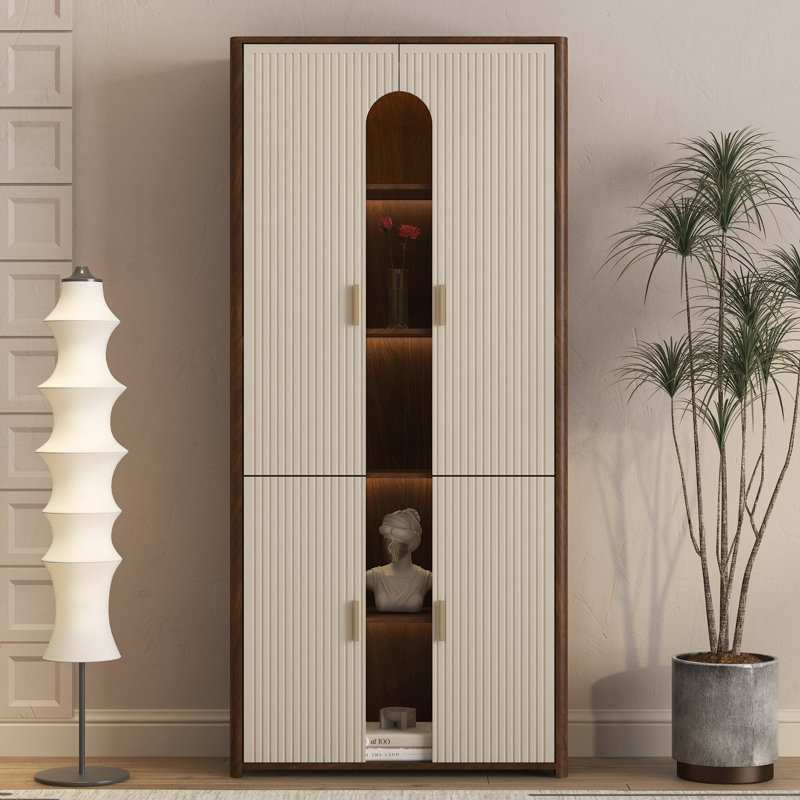 Bibliothèque de ferme avec lumières DEL, vitrine pour salon, chambre à coucher