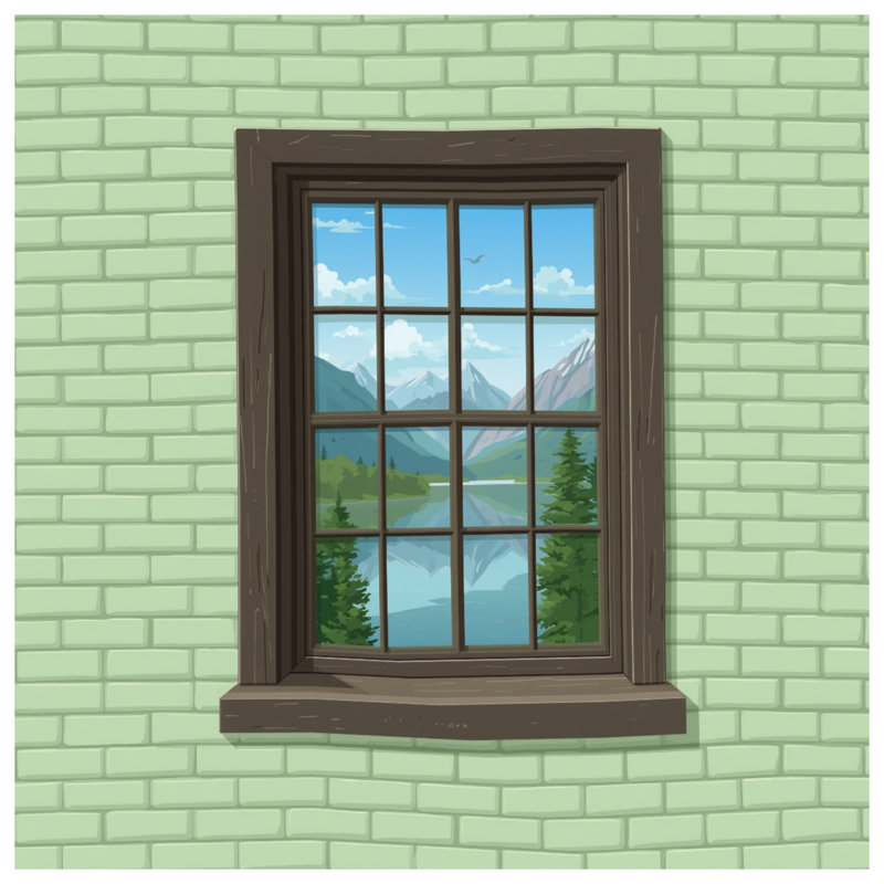 Toile de fenêtre Mountain View, 12 x 12 pouces