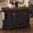 K&K 53" Large Kitchen Island with 3.5" Thick Desktop, Spice and Towel Racks, Rolling Kitchen Island with Storage on 5 Wheels, 2 Extra-large Drawers, for Home, Kitchen, Dining Room, Black-191887344