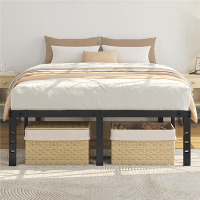 Metal Platform Bed with Heavy Duty Steel Slat Support