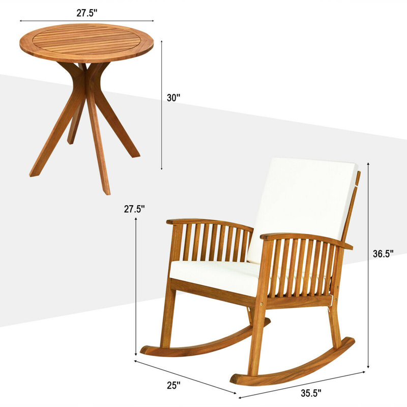 Ensemble de chaises berçantes 3 pièces Brielee