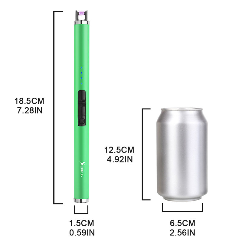Stainless Steel Fluorescent Electric Lighter, Green