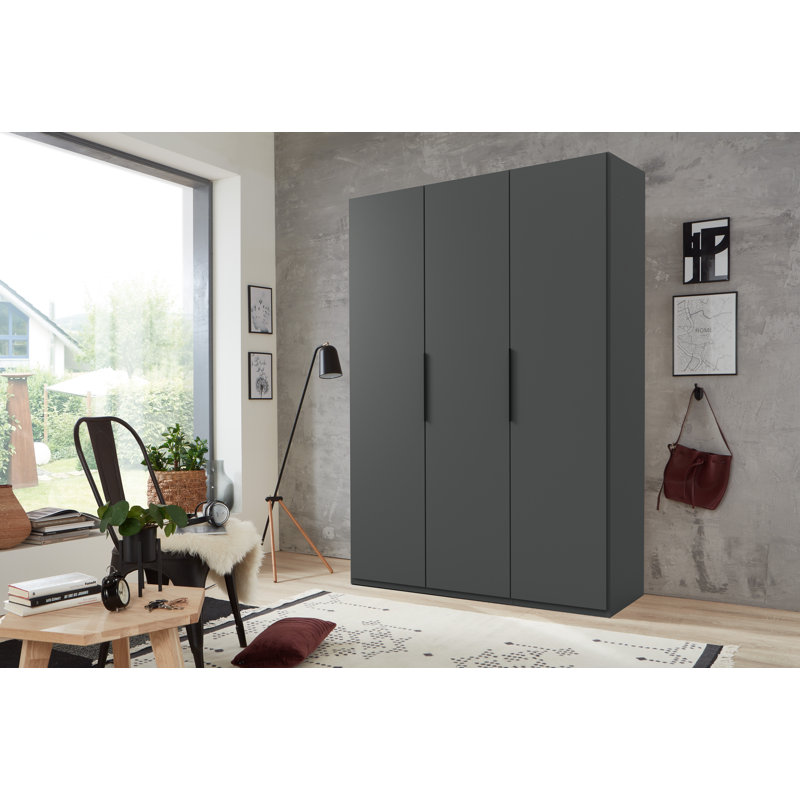 Guardino 3 Door Wardrobe, Graphite, 216cm H x 150cm W x 58cm D