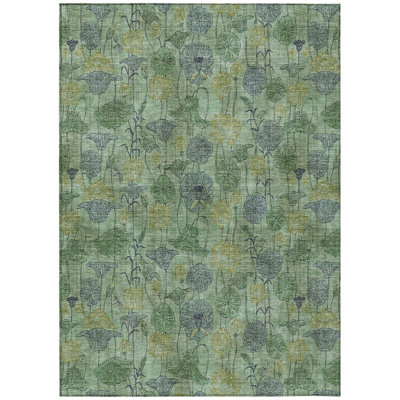 Machine Washable Indoor/Outdoor Jocelyn ACN2128 Floral Rug