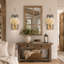 2-Pack Rustic Wall Sconces with Mason Jars, LED Lights, Flowers, Hangers-1512448691