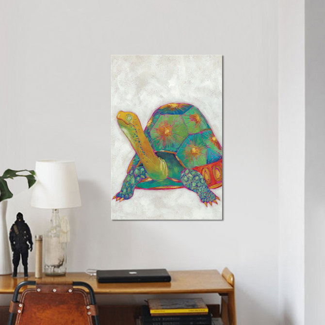 « turtle friends ii », reproduction sur toile tendue, H 18 po x l 12 po x P 1,5 po, Pas de tapis, Toile tendue