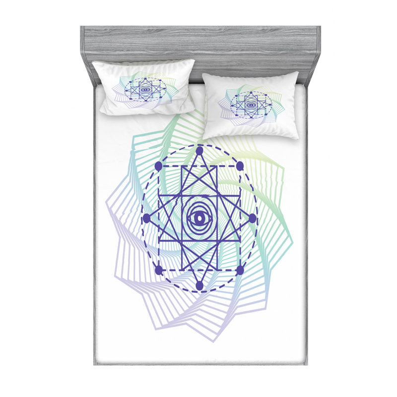 Ensemble de draps Mandala, Ensemble de drap pour grand lit avec drap-housse