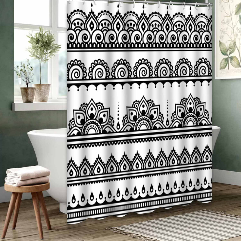 Rideau de douche blanc imperméable, rideaux de douche pour la salle de bain avec 12 crochets, 72" L x 78" W