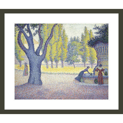 «The Fountain des Lices in St. Tropez» par Paul Signac - Estampe numérique encadrée
