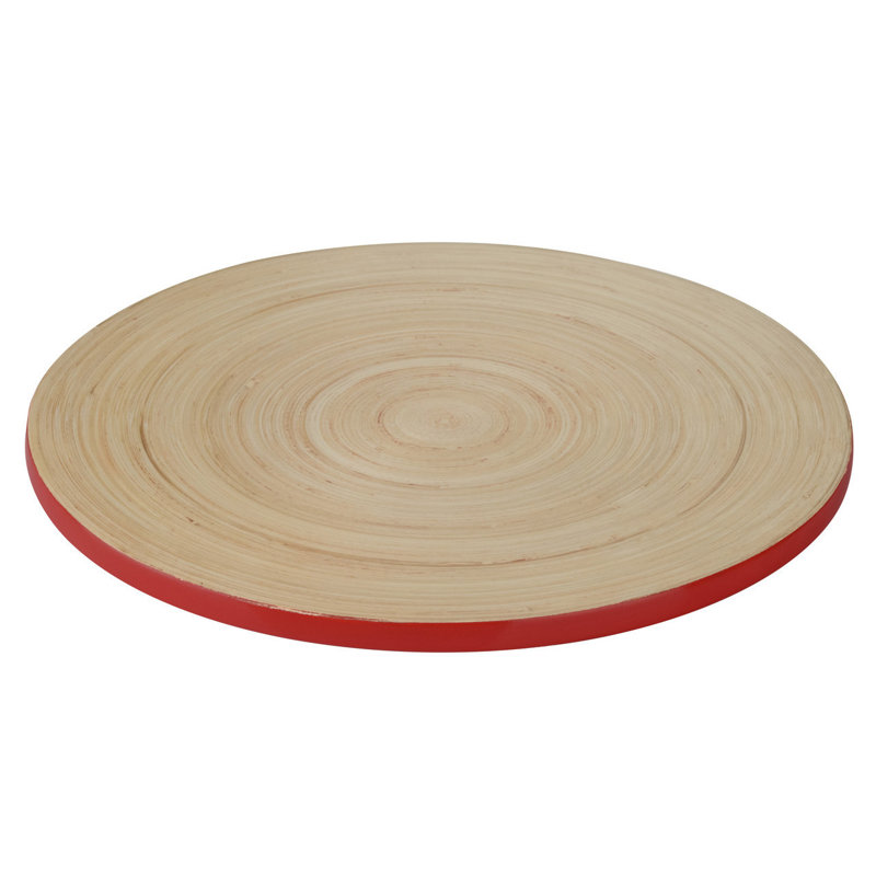 Griselda Bamboo Solid Colour Round Placemat, Red