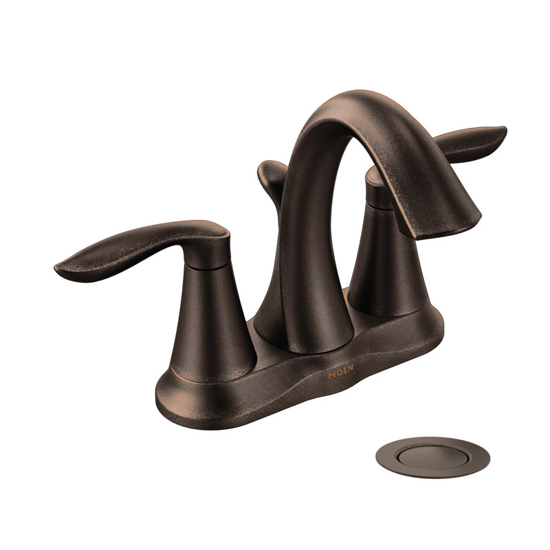 Robinet de salle de bain central avec drain Moen Eva, Bronze frotté à l'huile