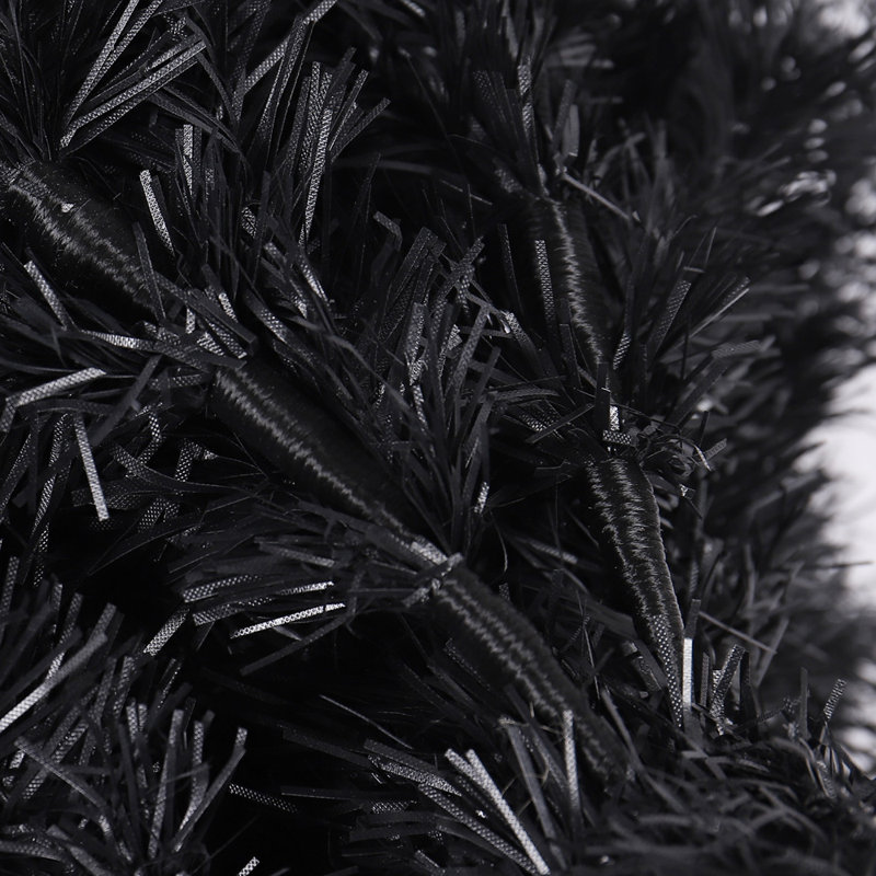 7.5' Black Fir Slim Tall Christmas Tree with Warm White Lights