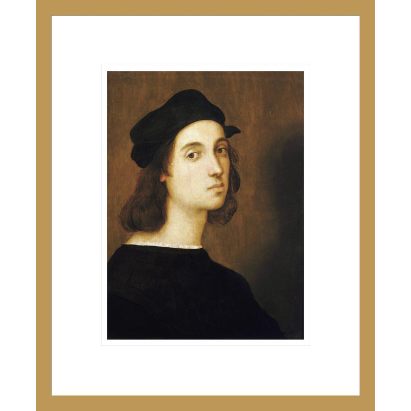 Autoportrait par Raphael - estampe numérique encadrée, H 16,66 po x l 13,75 po