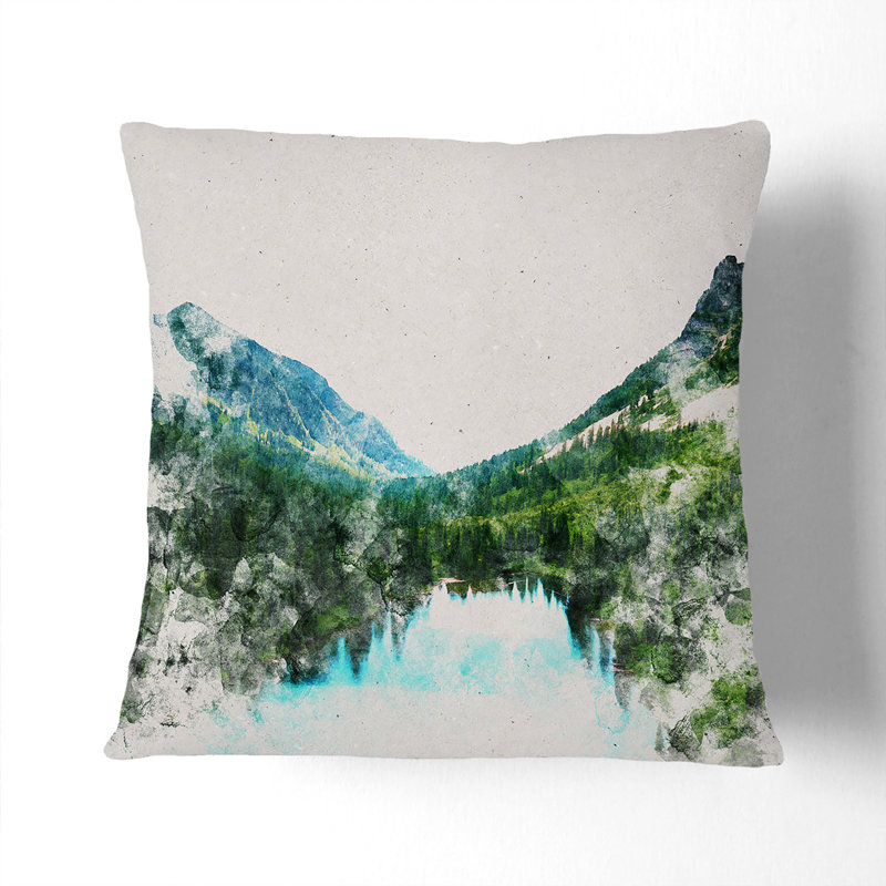 West Glacier in Lake Montana Scatter Cushion, 55cm H x 55cm W x 20cm D, Stone