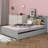 Full Size Platform Bed With Trundle, Wood Full Bed Frame With Bookcase And Headboard-2035471834