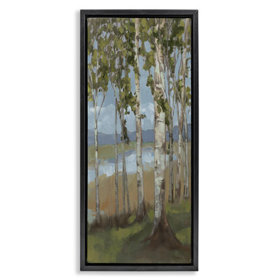 «Rustic Birch Copse», art mural encadré sur toile flottante par Trevor Copenhaver