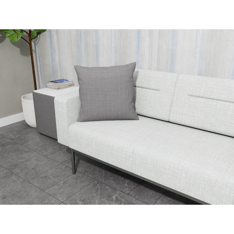 Coussin décoratif Darsey, 18 po carré, Gris chambray