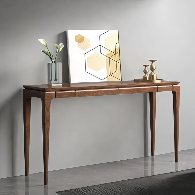 Black Walnut Solid Wood Entryway Console, 33.5" H x 66.1" W x 13.8" D