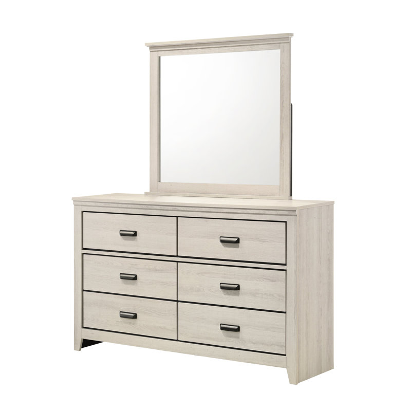 Miroir de commode blanc Carter (miroir seulement), Blanc