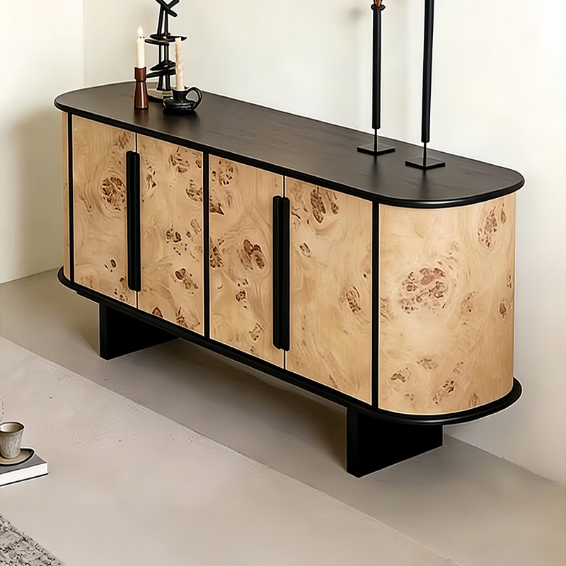 Medieval-style tree-bark pattern dining cabinet, 31.50" H x 62.99" W x 15.75" D