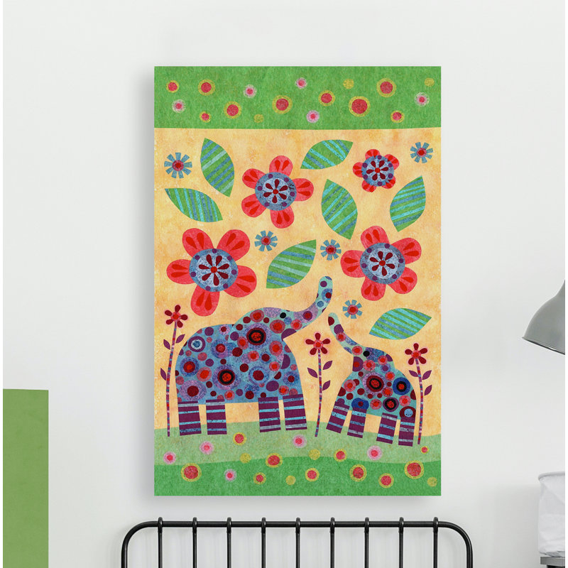 «Pellerin Elephant pair», reproduction sur toile tendue, H 18 po x l 12 po x P 1,5 po