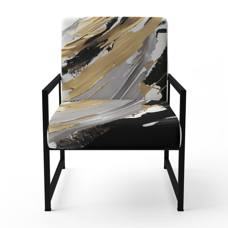 Fauteuil tapissier contemporain exquis Darling Gold, Noir, noir, noir, noir