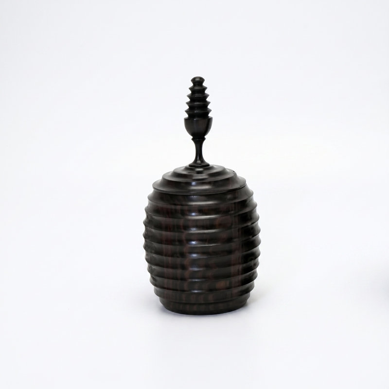 Ebony Wood Collection Wood Jar, 8.7"