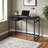 Harry 1-Drawer Black Finish Computer Desk with Black Metal Legs, 29.72" H X 42.09" W X 19.87" D