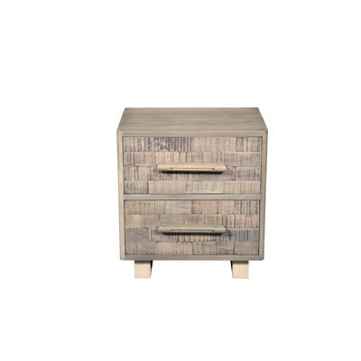 Table de chevet 2 tiroirs en bois massif