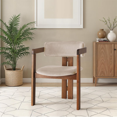 Chaise en velours Sidmouth avec structure 100% bois | Dimensions: 22,8 po x 29,9 po x 19,3 po | Hauteur du siège: 16,9 pouces, hauteur du dossier: 13,4 pouces | Capacité de charge: 408 lb | Élégant et confortable pour la maison ou le bureau, design é