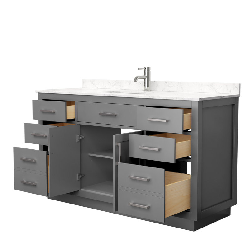 Beckett 60-Inch Dark Gray Cultured Marble Single Sink Vanity